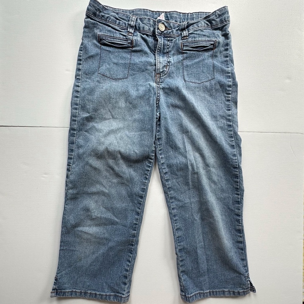 Circo blue adjustable waist denim jean capris‎ girls 14